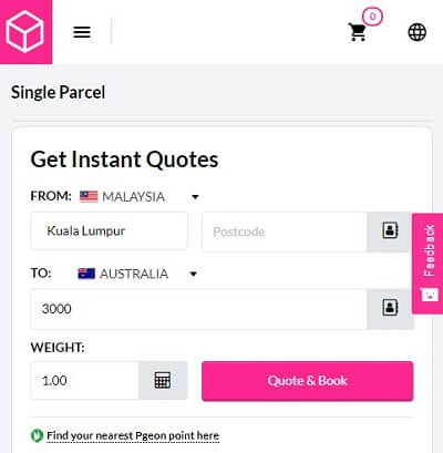 Easyparcel Instant Quotes