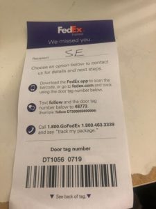 check fedex door tag number
