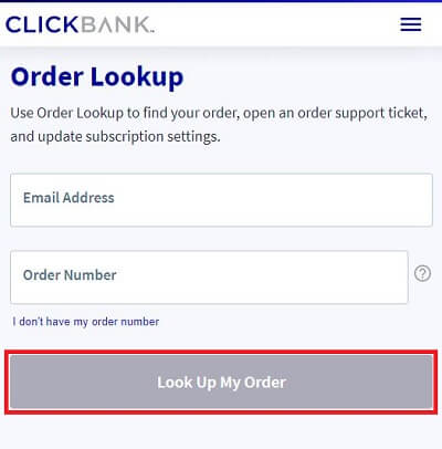 Clickbank Order Lookup