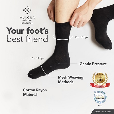 Aulora Socks Lelaki dengan segmen tekanan berbeza