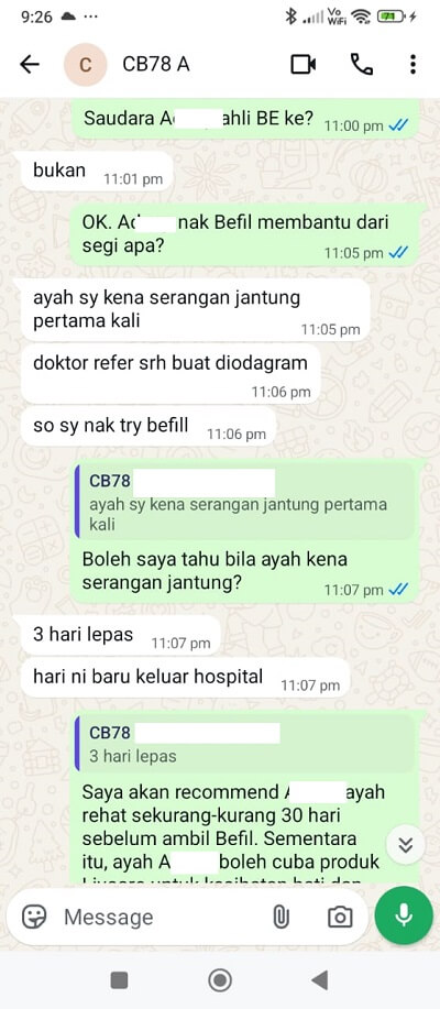 Befil for heart attack
