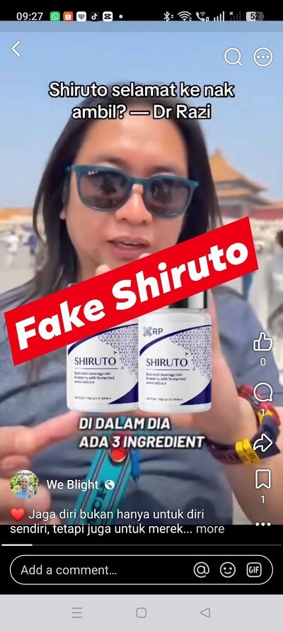 Fake Shiruto in bottle